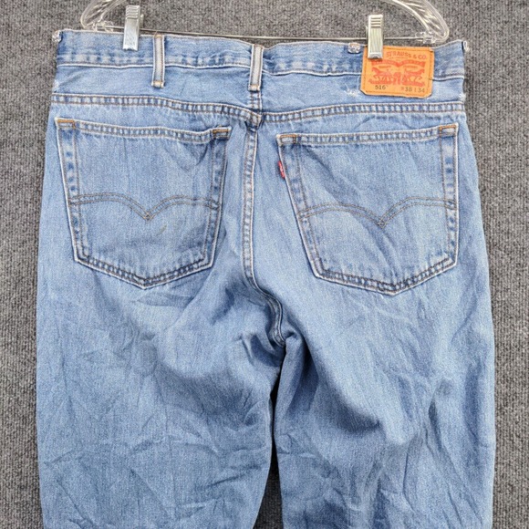 Levi's 516 Men's Straight Jeans Blue 38x34 5-Pocket Medium Wash Cotton - Picture 6 of 14